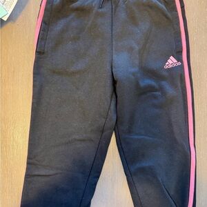 Adidas Black and Pink Sweatpants Athletic Style